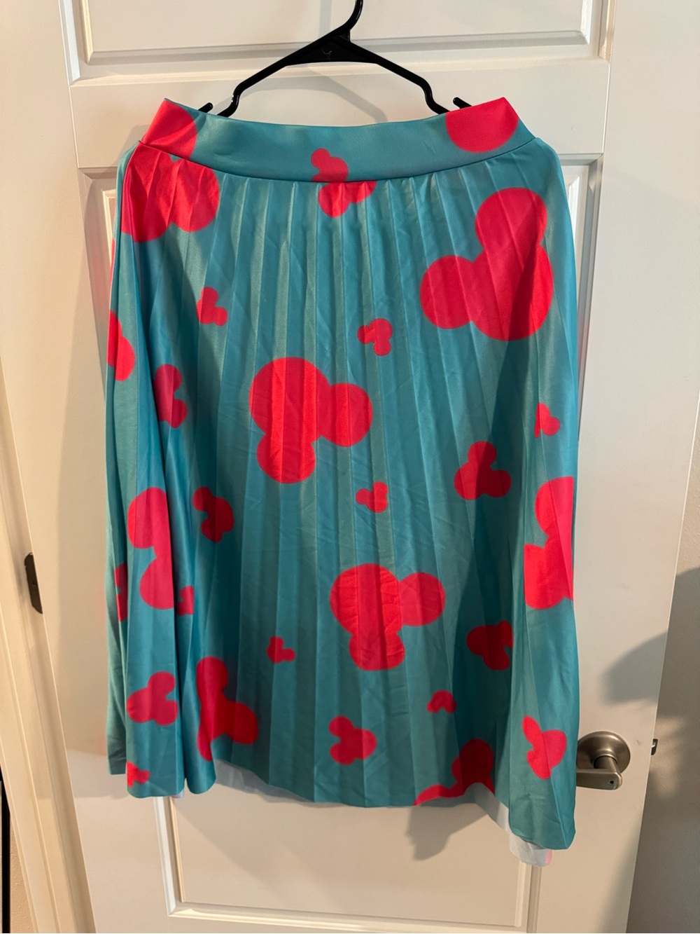 Disney Pleated Midi Skirt with Pink Mickey Heads